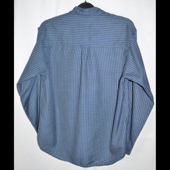 Columbia GRT Shirt Blue Plaid Button Front/Collar Roll Tab Long Sleeves Mens M - Picture 2 of 5